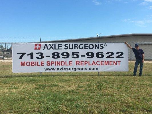 Our new banner! You can see it on I45 N between Grand Parkway (99) and the Hardy Toll Road.