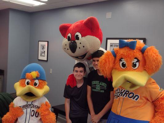 Mascots in loge