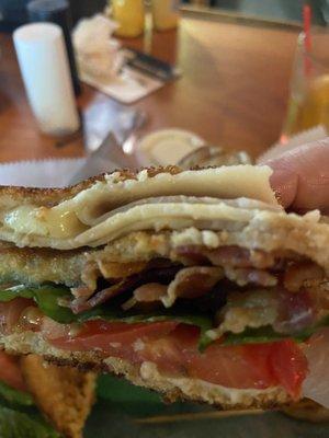 Close-up of the club sandwich