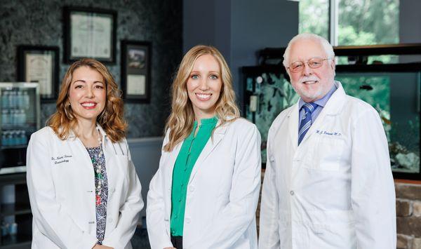 Piedmont HealthCare Mooresville Dermatology Center Board Certified Dermatologists, Naomi Simon, MD, Sarah Carlock, MD and Michael Redmond, M