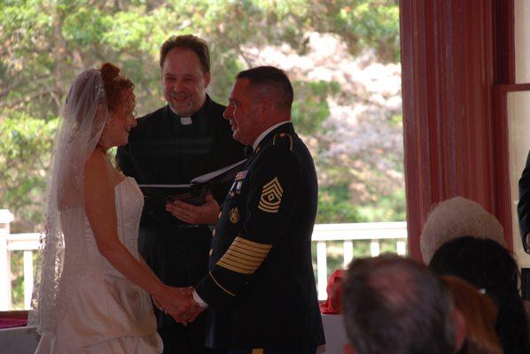 Our beloved serviceman and his bride.