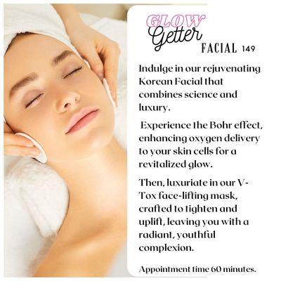 Glow Getter Facial. Carboxy + V-TOX.  A facial that gives you instant radiance