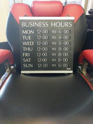 Shop Hours