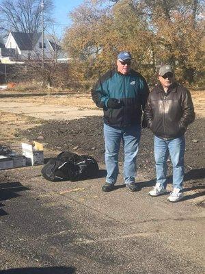 Art and Bill Dempsey (Tour Manager) scoping out area for a community outreach program in Millville, NJ