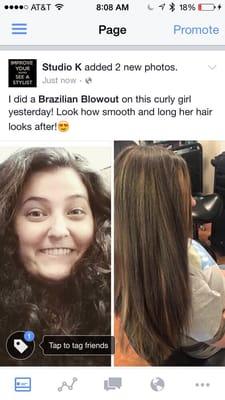 Before and after Brazilian blowout