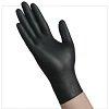 Black latex or nitrile medical gloves