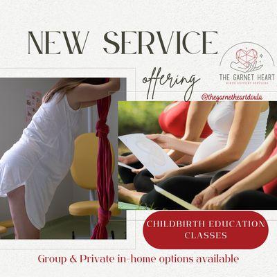 Now offering Custom Comprehensive Childbirth Education classes! 1:1 private in-home, and group options available