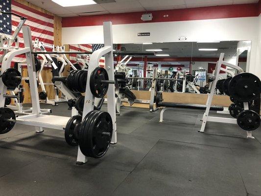 Three benches.  Incline, decline, flat.