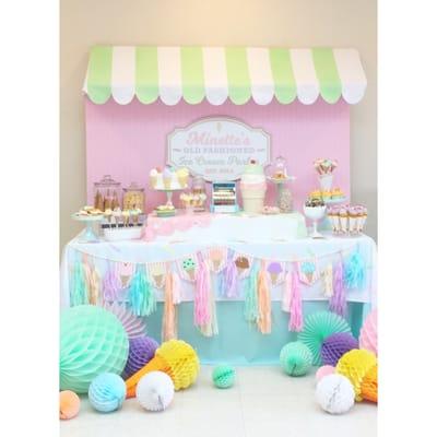 Vintage Ice Cream Parlor dessert table by Minted and Vintage