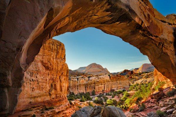 Naural Bridge Formation in Capitol Reef, Utah