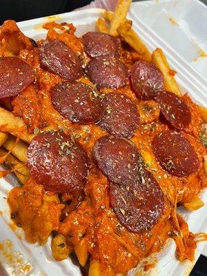 Loaded Pepperoni Pizza fries