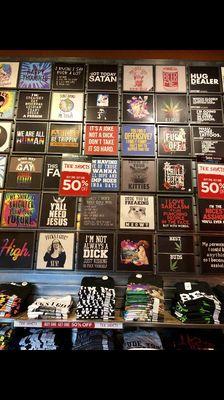 Tons of novelty shirts