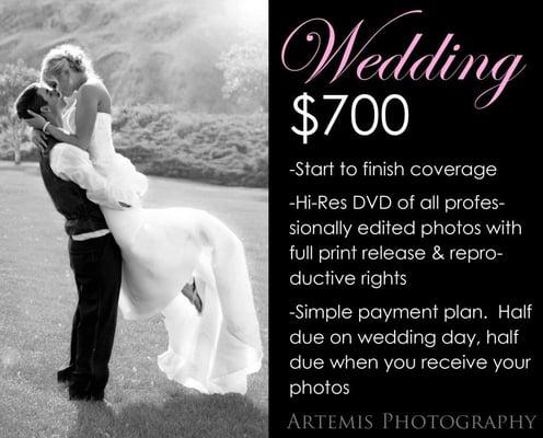 Weddings $700 2012 Only