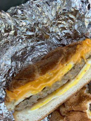 Sausage egg and cheese pretty dry