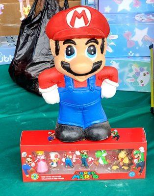 Super Mario! I took the photo for a friend who loves Super Mario Bros. I wish I would have moved the bag 1st. Lol.