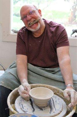 ClayFox Pottery School - getting "tough" with the clay in a "just try It" class