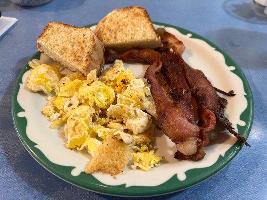 Eggs. Bacon. English Muffin toast.