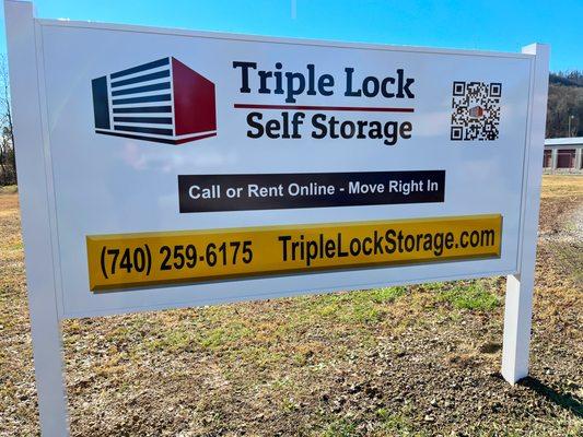 Our Easy To Ready Entry Sign
 www.TripleLockStorage.com