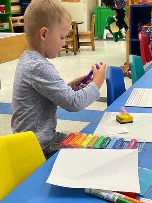 Children get to explore their creative side with daily crafts