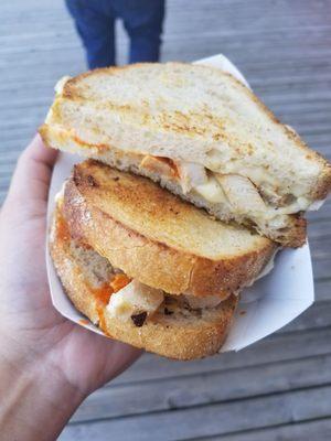 Buffalo chicken grilled cheese