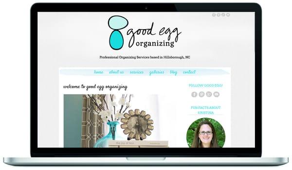 Website Design for Good Egg Organizing, in Hillsborough, NC