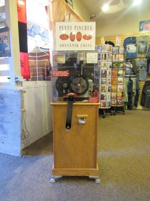 Elongated Penny machine inside store