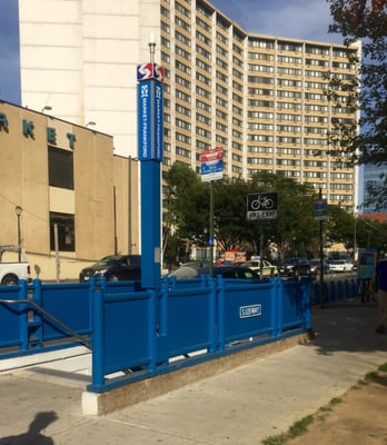 Southeast entrance to 40th Street station on Market Frankford Line