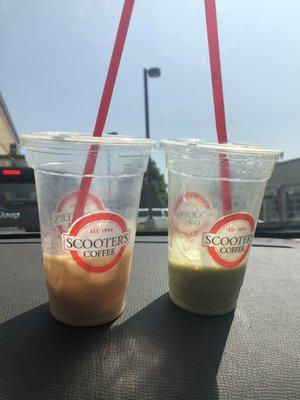 On the left is the "large" beverage I received, on the right is the medium beverage my mother ordered.