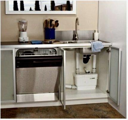 Kitchen Sink Drain Pump: Suitable for basement apartment or any location in the home with additional plumbing need.