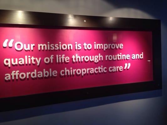 Their mission is to improve quality of life through routine and affordable chiropractic care