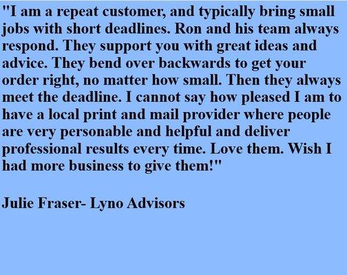 Testimonial- Julie Fraser, Lyno Advisors