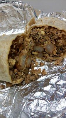 Breakfast Burrito $3.50.