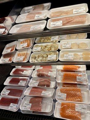 Selection for diy sashimi/sushi/chirashi bowl