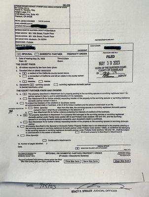 Approved Spousal Petition w/Stanislaus County Sup. Ct. We covered and paid for all resubmissions & spoke with the court until done right.