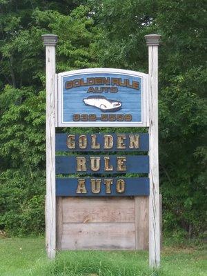 Golden Rule Auto sign