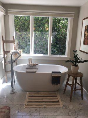 Free-Standing Bathtub Detail -
  Modern Shabby Chic -
  Alamo Master Bathroom Remodel