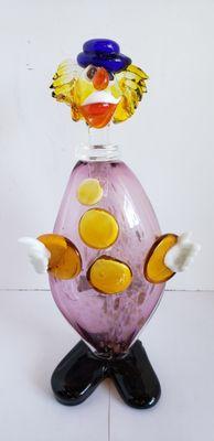 Large Hand-Blown Murano Glass Clown Decanter W-5.75", H-13", $950 MG920