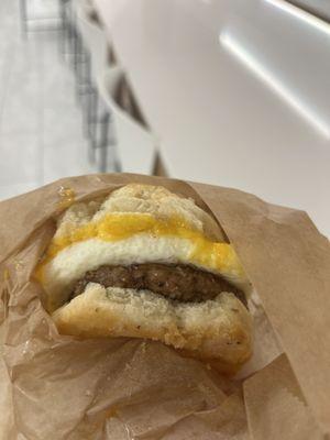 Sausage egg and cheese sandwich