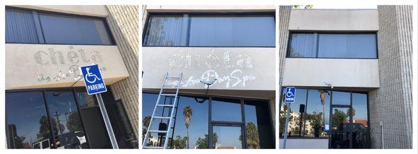 Sign removal and restoration.