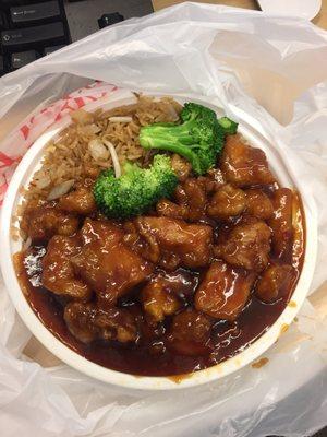 General Tso's Chicken, $6 and some change for huge portion