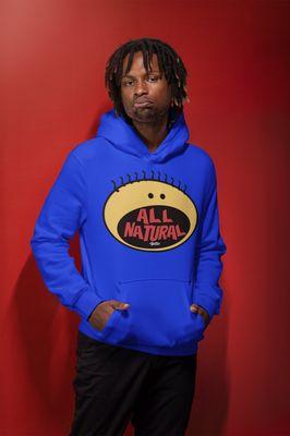 Sweatshirt "all natural" royal blue. Clothing line development is available