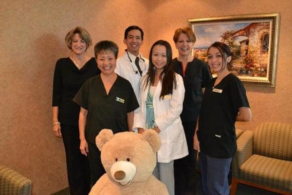 Staff and GentleCareBear at Gentle Care Dental