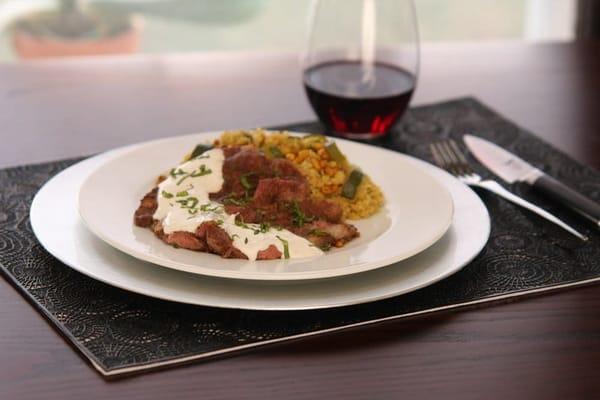 Lamb with Quinoa and Yogurt Sauce Photo by: Lisa Hensley www.flickr.com/lisahensley