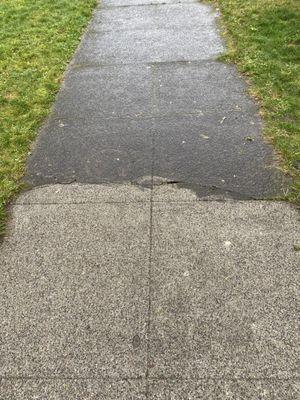 Sidewalk before and after