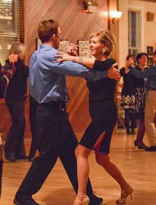 Kathy and instructor John Jerz teaching the waltz.