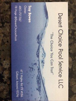 Desert Choice Pool Service LLC  Owner- Troy Bowen  Pool Maintenance and Pool repair