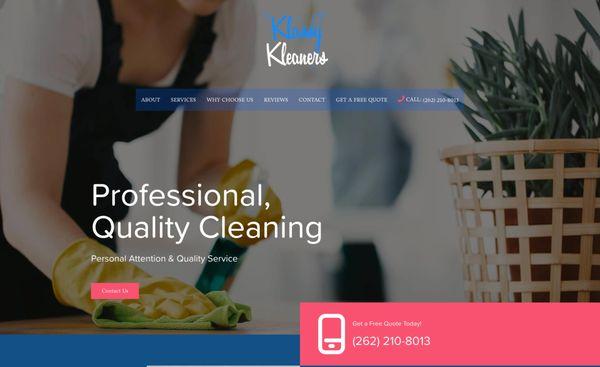 Full website build for local cleaning company.