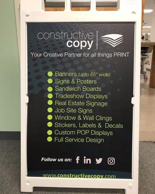 For all your PRINT signage needs...the Team here has you covered! #print #copy #scan #signs