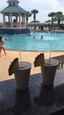 Poolside piña coladas