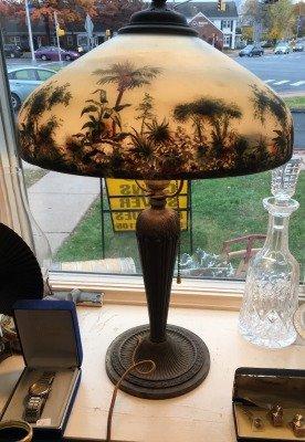 Vintage Reverse Painted Pittsburg Lamp